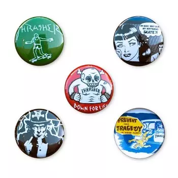 Значок THRASHER Usual Suspects Buttons 2023