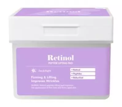 12 лифтинг-дисков пэдов для лица с антивозрастным эффектом Dermal Retinol Peptide Lifting Pad