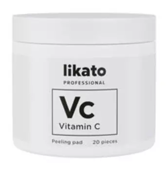 20 пилинг-пэдов для совершенной кожи с AHА-кислотами и витамином C Likato Professional Vitamin C Peeling Pad