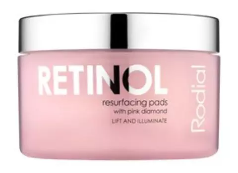 50 пилинг-дисков пэдов для лица с ретинолом и алмазной пудрой Rodial Pink Diamond Retinol Resurfacing Pads
