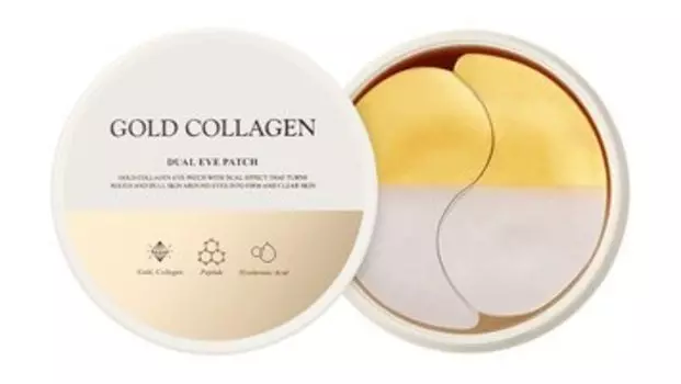 60 гидрогелевых патчей для области вокруг глаз с золотом и коллагеном SNP Gold Collagen Dual Eye Patch
