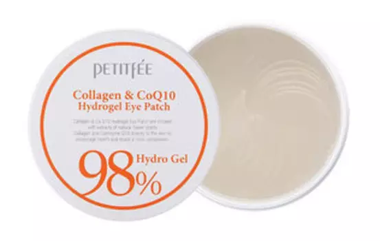 60 гидрогелевых патчей для области вокруг глаз с коэнзимом q10 и 98% содержанием коллагена Petitfee 98% Collagen and CoQ10 Hydrogel Eye Patch