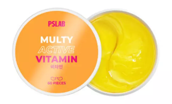 60 тонизирующих гидрогелевых патчей для глаз с комплексом витаминов и ниацинамидом PS Lab Multi Active Vitamin Hydrogel Eye Patches