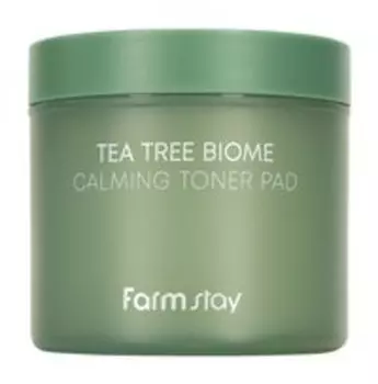 70 успокаивающих дисков пэдов для лица с экстрактом чайного дерева FarmStay Tea Tree Biome Calming Toner Pad