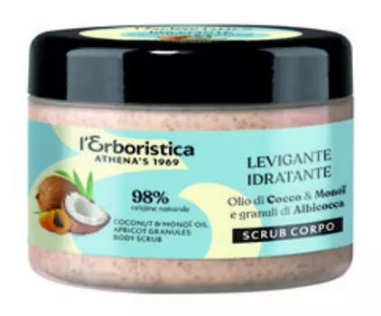 Абрикосовый скраб для тела с кокосом и манои L'Erboristica Scrub Corpo Cocco & Monoi