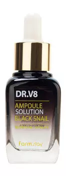 Ампульная сыворотка для лица с муцином черной улитки FarmStay DR.V8 Ampoule Solution Black Snail