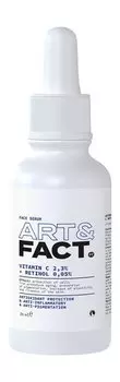 Антиоксидантная сыворотка для лица с витамином С 2,3% и ретинолом 0,05% Art&Fact. Antioxidant Protection & Anti-Inflammatory & Anti-Pigmentation Face Serum