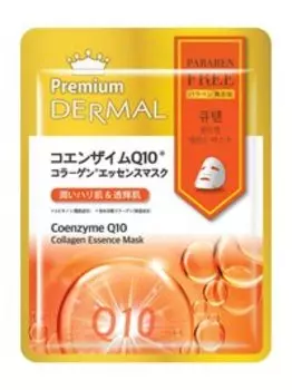 Антиоксидантная тканевая маска для лица с коэнзимом Q10 и коллагеном Dermal Premium Q10 Collagen Essence Mask
