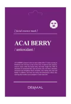 Антиоксидантная тканевая маска с экстрактом ягод асаи Dermal Encyclopedia Acai Berry Facial Essence Mask