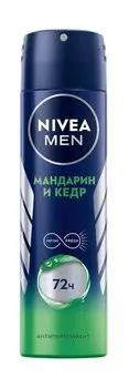 Антиперспирант-спрей с ароматом мандарина и кедра Nivea Men Мандарин и кедр Антиперспирант-спрей