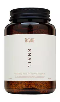 Антивозрастная ампульная сыворотка для лица с муцином улитки Tenzero Vitalizing Snail 2X All In One Ampoule