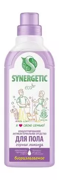 Биоразлагаемое средство для пола и других поверхностей с ароматом лаванды Synergetic ECO Концентрированное антибактериальное средство для пола Горная лаванда