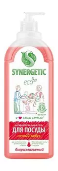 Биоразлагаемый гель для мытья посуды с ароматом арбуза Synergetic ECO Антибактериальный гель для посуды Сочный арбуз