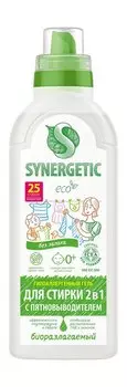 Биоразлагаемый концентрированный гель для стирки с пятновыводителем Synergetic ECO Гипоаллергенный гель для стирки с пятновыводителем 2-в-1