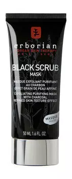 Черная маска-скраб для лица с древесным углем и хлопком Erborian Black Scrub Mask With Charcoal