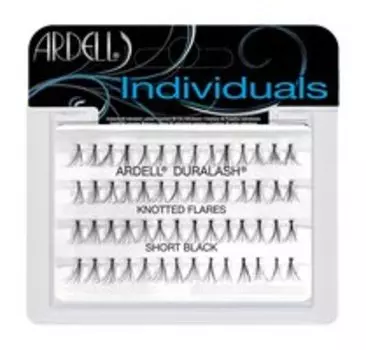 Черные накладные ресницы в пучках короткой длины Ardell DuraLash Naturals Knotted Flares Individuals Black Short