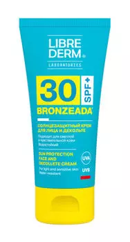 Cолнцезащитный крем для лица и зоны декольте Librederm Bronzeada Sun Protection Face and Decollete Cream SPF 30