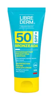 Cолнцезащитный крем для лица и зоны декольте Librederm Bronzeada Sun Protection Face and Decollete Cream SPF 50