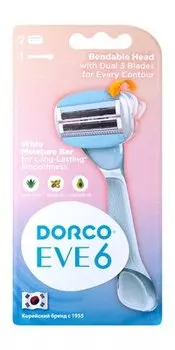 Cтанок для бритья c 2 сменными кассетами Dorco Eve 6 3 Pus 3 Blade System Razor