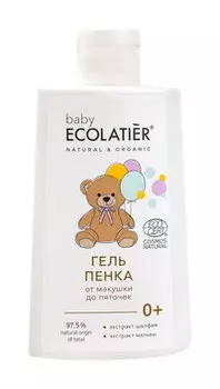 Детский гель-пенка для купания с экстрактами шалфея и мальвы Ecolatier Гель-пенка "От макушки до пяточек" BABY 0+