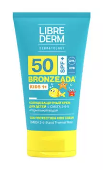 Детский солнцезащитный крем с Омега 3-6-9 и термальной водой Librederm Bronzeada Sun Protection Kids Cream Omega 3-6-9 and Thermal Water SPF 50+