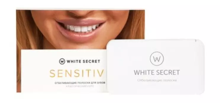 Двухнедельный курс отбеливающих полосок для чувствительных зубов (2-4 тона) White Secret Sensitive Классический курс