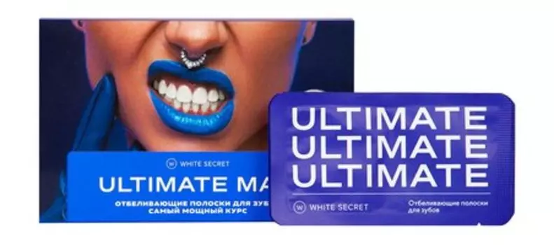 Двухнедельный курс отбеливающих полосок для зубов (до 10 тонов) White Secret Ultimate Max Самый мощный курс