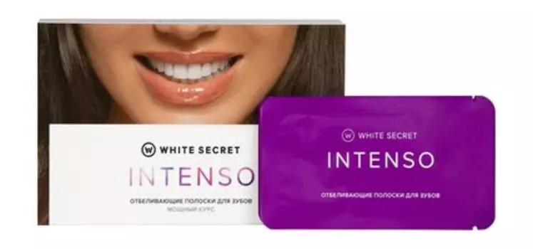 Двухнедельный курс отбеливающих полосок для зубов (3-5 тонов) White Secret Intenso Мощный курс