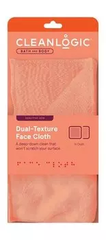 Двусторонняя мочалка-салфетка для очищения лица Cleanlogic Bath & Body Dual-Texture Face Cloth
