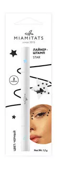 Двусторонняя подводка для глаз с тату-штампом звездочка Miamitats Liner Star