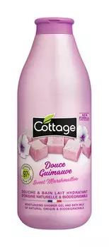 Гель для душа и пена для ванны 2-в-1 с ароматом зефира Cottage Moisturizing Shower Gel & Bath Milk Sweet Marshmallow