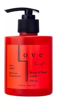 Гель для душа и рук с ароматом черного чая и ягод асаи Love Tea Art Body and Hand Wash Black Tea and Acai Berry