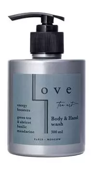 Гель для душа и рук с ароматом зеленого чая, абрикоса, базилика и мандарина Love Tea Art Body and Hand Wash Green Tea and Abricot Basilic Mandarine