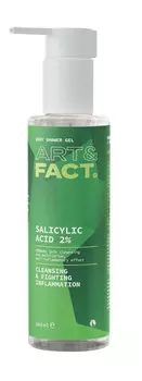 Гель для душа с салициловой 2%, азелаиновой и молочной кислотой Art&Fact. Cleansing & Fighting Inflammation Body Shower Gel