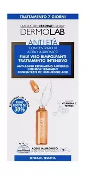 Гиалуроновая кислота в ампулах для мгновенного лифтинг-эффекта Dermolab Hyaluronic Acid Anti-Aging Replumping Ampoules