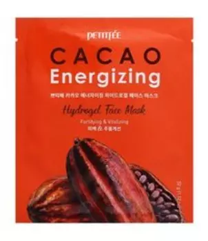 Гидрогелевая маска с экстрактом какао для выравнивания кожи лица Petitfee Cacao Energizing Hydrogel Face Mask