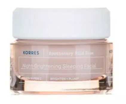 Интенсивно увлажняющий ночной крем для лица с маслом дикой розы Korres Night-Brightening Sleeping Facial