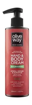 Интенсивный увлажняющий крем для рук и тела с экстрактом алоэ вера и витамином Е Oliveway Nourishing Hand and Body Cream