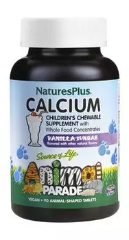 Кальций в форме животных со вкусом пломбира Animal Parade Calcium Children’s Chewables Vanilla Sundae