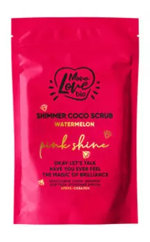 Кокосовый скраб-шиммер для тела с экстрактом арбуза и скваленом MonoLove Bio Pink Shine Shimmer Coco Scrub Watermelon