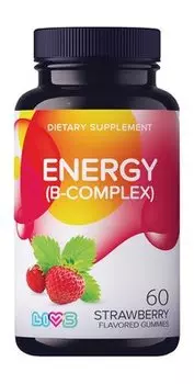 Комплекс для поддержки активного ритма жизни со вкусом клубники Livs Gummies Energy (B-Complex)