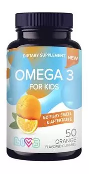 Комплекс омега-кислот в мармеладных пастилках для детей от 3-х лет Livs Omega 3 for Kids Flavored Gummies