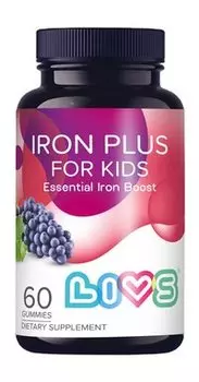 Комплекс витаминов с железом в мармеладных пастилках для детей от 3-х лет Liv Gummies Iron Plus for Kids Flavored Gummies