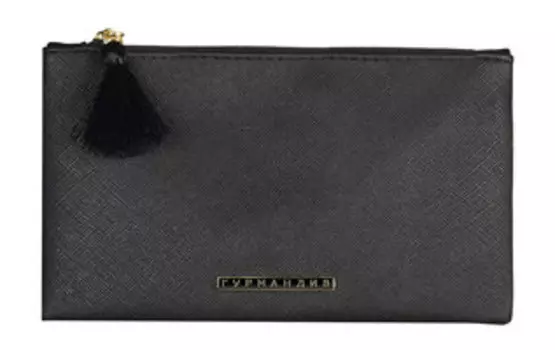 Косметичка Гурмандиз Косметичка-конверт Сафьяновая Черная Малая