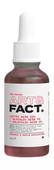 Красный пилинг для с молочной 22%, гликолевой 7% и салициловой кислотой 2% Art&Fact. Radiance & Gentle Exfoliation Face Peeling