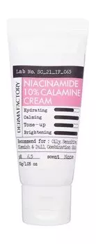 Крем для лица с ниацинамидом и каламином Derma Factory Niacinamide 10% Calamine Cream