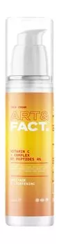 Крем для разглаживания морщин на лице с витамином C и комплексом пептидов 4% Art&Fact. Anti-Age and Lightening Face Cream