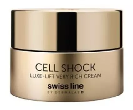 Крем для сухой и обезвоженной кожи лица с морским коллагеном и золотом Swiss Line Cell Shock Luxe-Lift Very Rich Cream