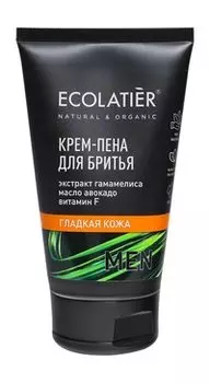 Крем-пена для бритья с экстрактом гамамелиса и маслом авокадо Ecolatier Men Гладкая кожа Крем-пена для бритья