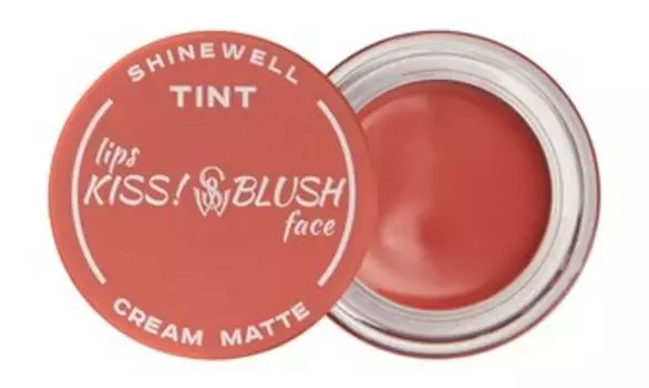 Кремовый тинт для лица и губ Shinewell Lips Kiss! Blush Face Cream Matte Tint